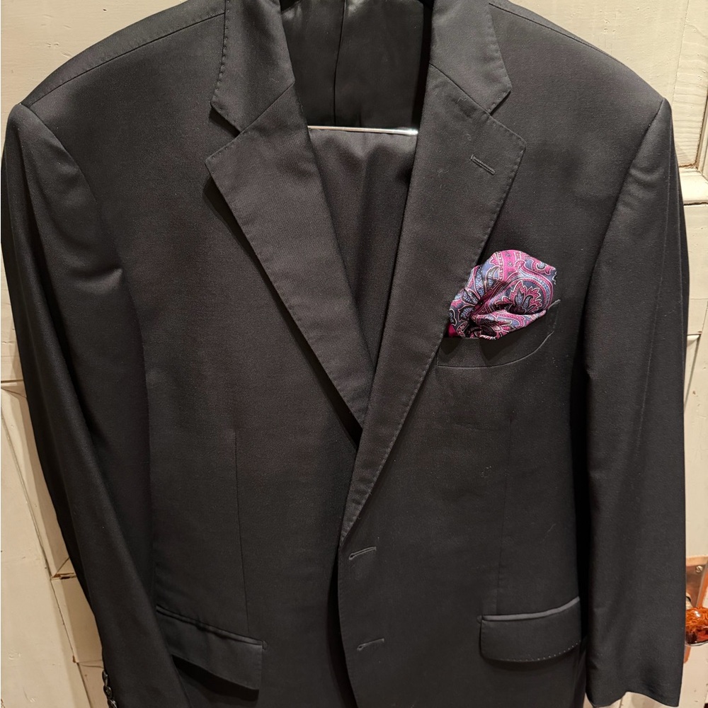 Ermenegildo Zegna Black Blazer with Purple Accent
